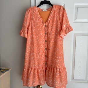 Peach Love California Orange Speckled Dress